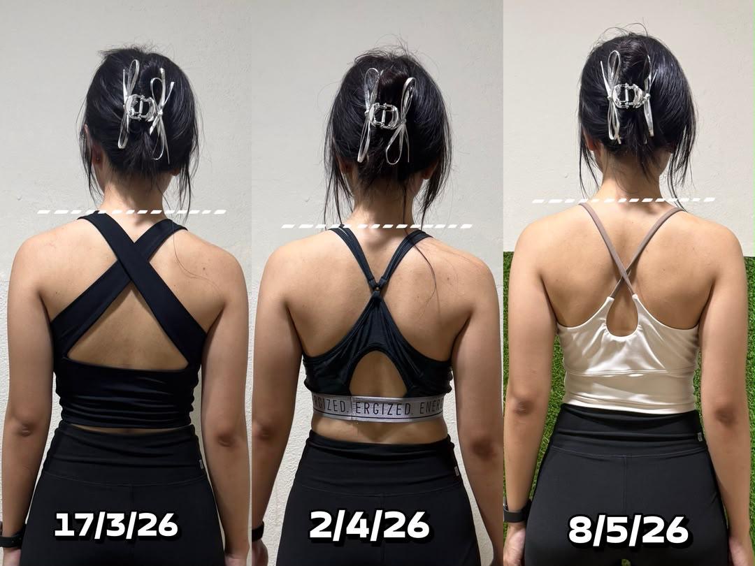 3AF client progress photographed across three dates from March to May